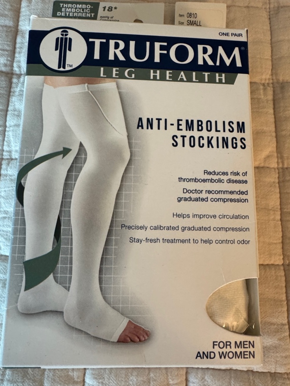 Truform Anti-Embolism Compression Stockings Unisex - White